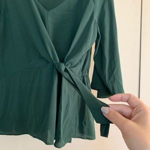 Jennifer Lopez Tops - Jennifer Lopez Green Wrap Tied Blouse Jennifer Lopez Tops - Jennifer Lopez Green Wrap Tied Blouse